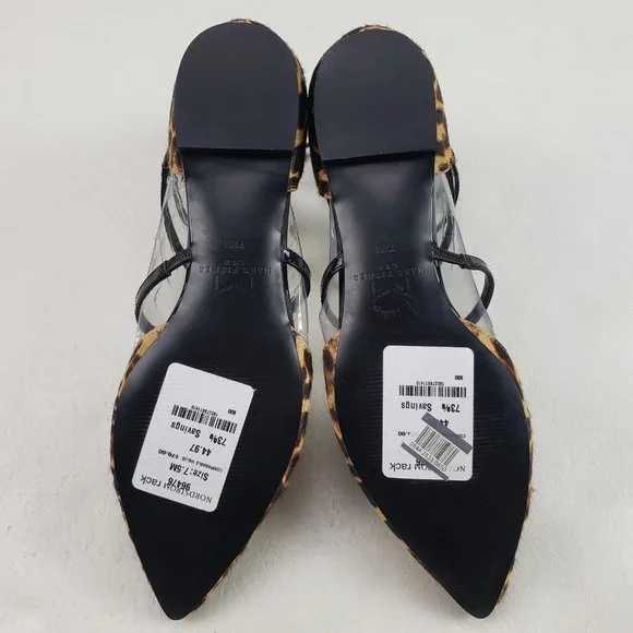 Marc Fisher Scoutly Cage Calf Hair Flats Womens 7.5 Leopard Print Pointed Toe - Picture 10 of 12